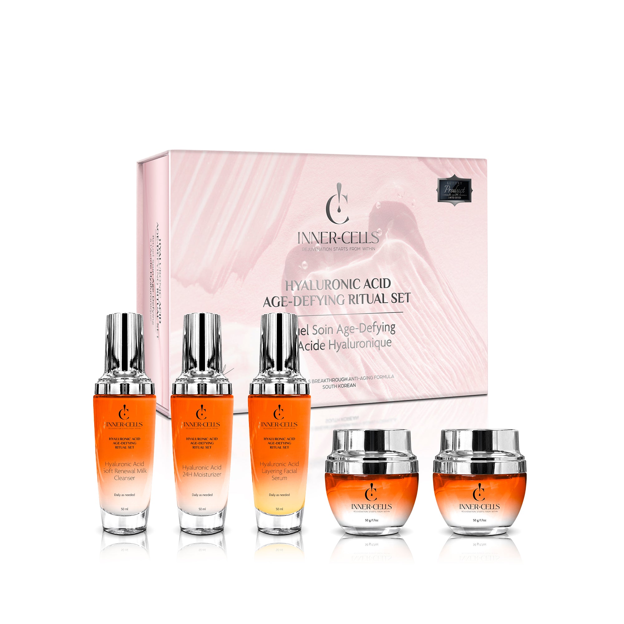 トライアルセット・サンプル HEAR HOMME CELL VITALIZING SPECIAL SET Hyaluronic Acid Age-Defying Ritual Set – Inner Cells