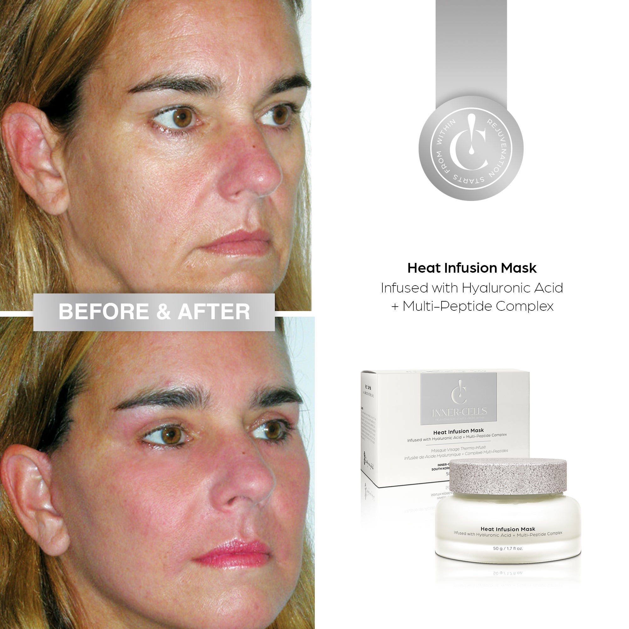 Heat Infusion Face Mask Infused with Hyaluronic Acid + Multi-Peptide Complex