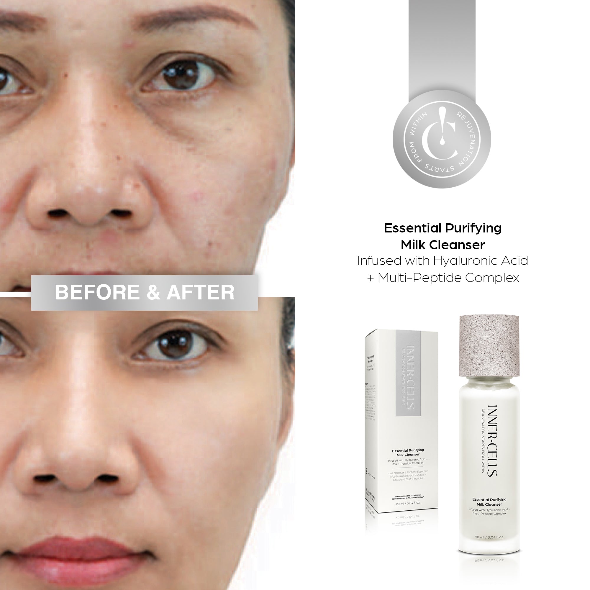 Essential Purifying Milk Cleanser Infused with Hyaluronic Acid +