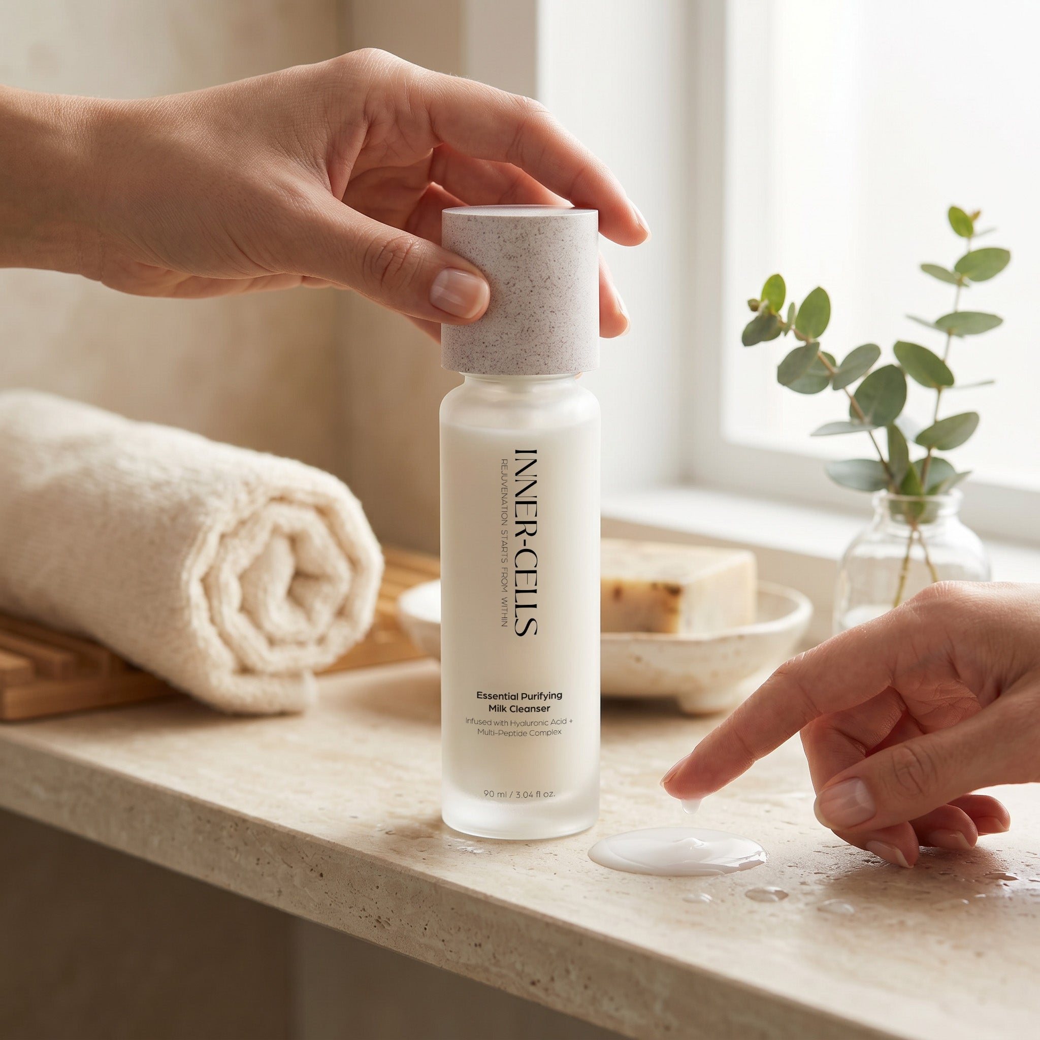 Essential Purifying Milk Cleanser Infused with Hyaluronic Acid +
