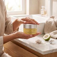 Coconut Sea Salt Smoothing Body Scrub Infused with Hyaluronic Acid + Multi-Peptide